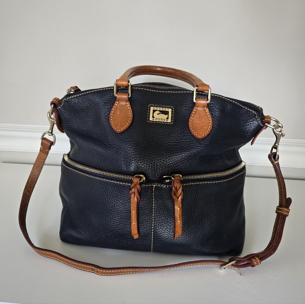 Dooney & Bourke Dillen Double Pocket Satchel Navy Blue